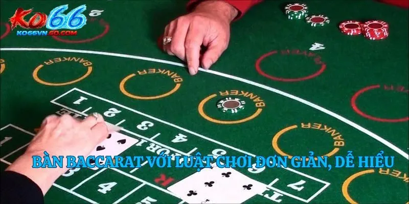 Bàn baccarat với luật chơi đơn giản, dễ hiểu